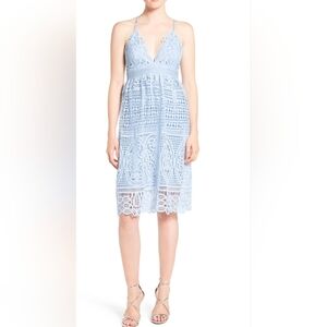 Bardot Versailles Light Blue Lace Midi Dress Size 10